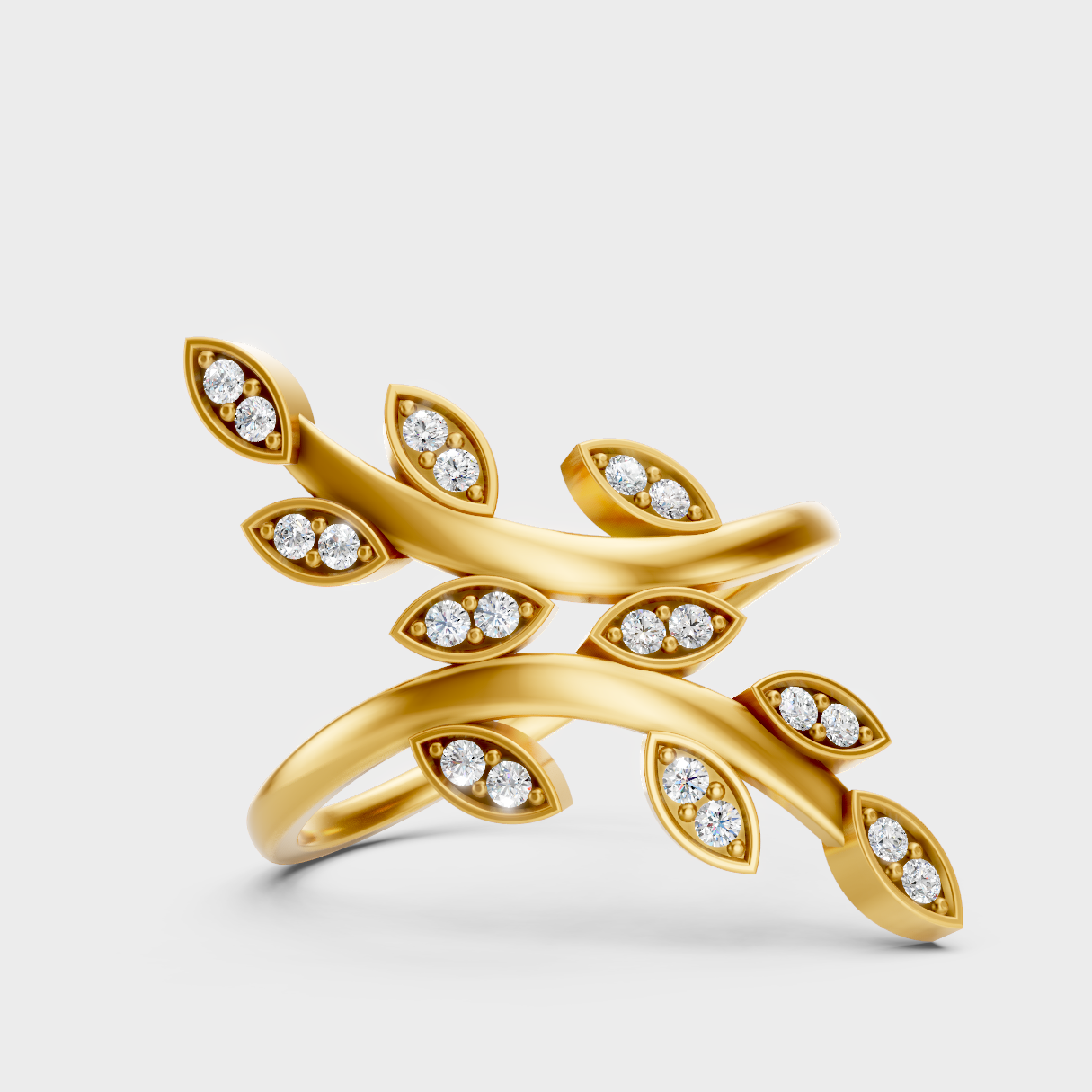 Sustainable Yellow Gold Ring With Gli Certified Round-Cut Lab-Grown Diamonds