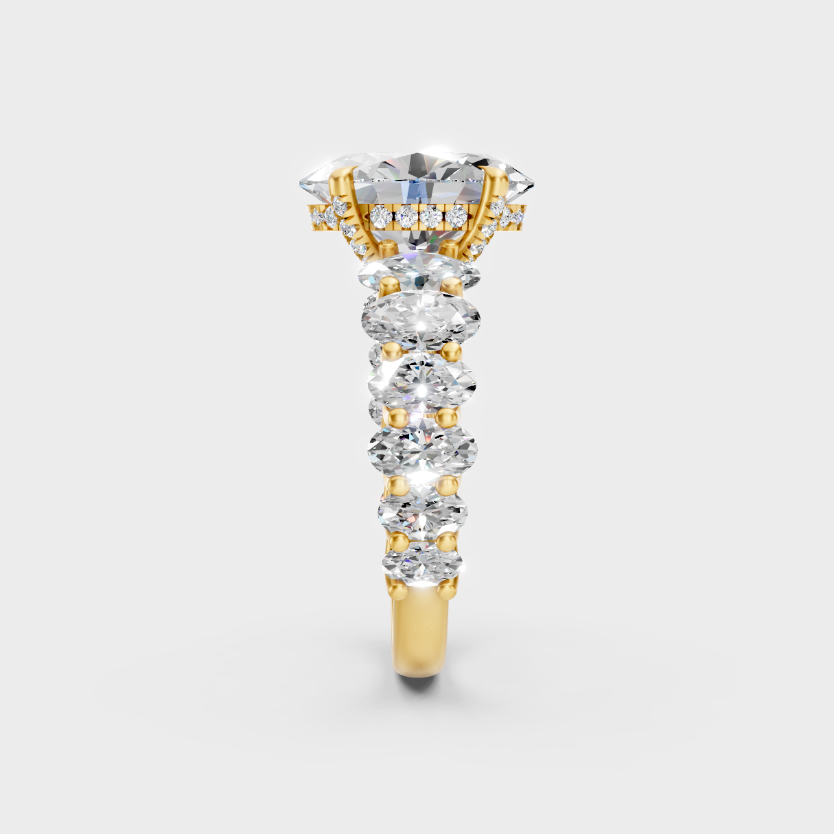 9K Yellow Gold Oval-Shaped Lab-Grown Diamond Ring For Sophisticated Ethical Luxury
