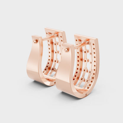Luxury Rose Gold GLI Certified Diamond Hoop Earrings