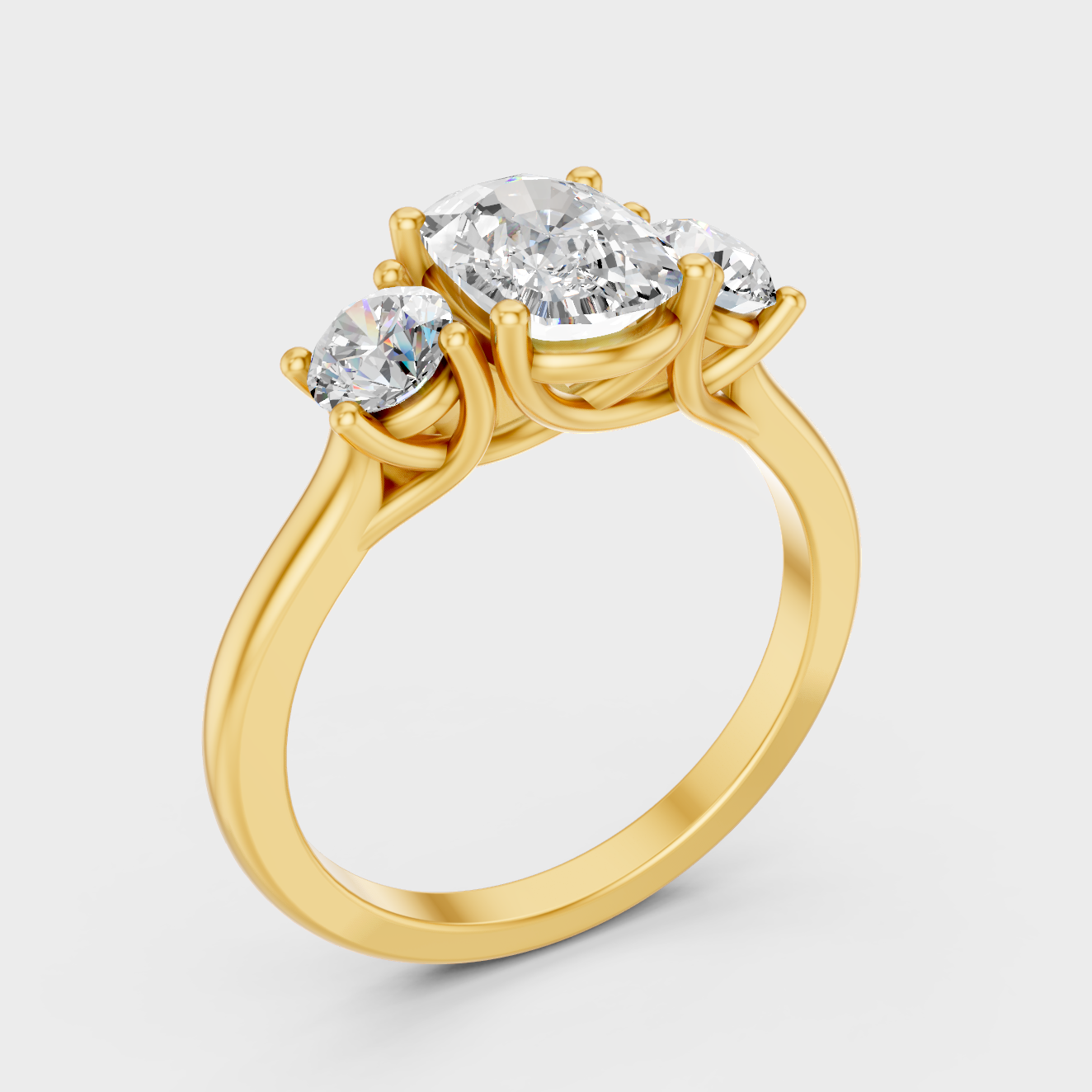 2.7 Ct Cushion Diamond Ring In Yellow Gold Fine Jewelry