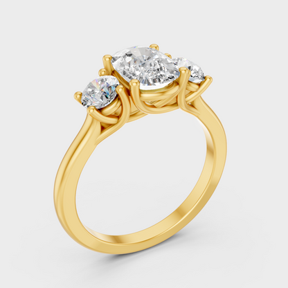 2.7 Ct Cushion Diamond Ring In Yellow Gold Fine Jewelry