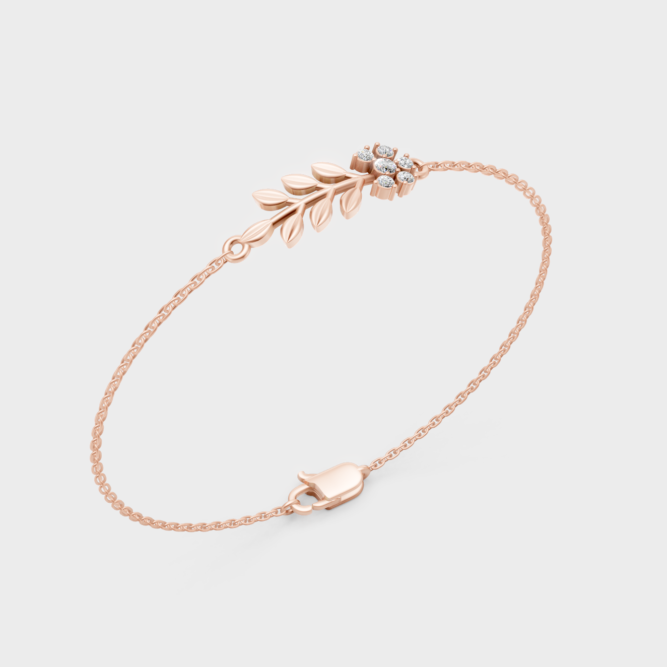 Rose Gold Luxury Round Diamond Bracelet 0.12 Ct Lab Grown Simple Elegance