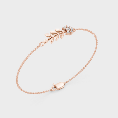 Rose Gold Luxury Round Diamond Bracelet 0.12 Ct Lab Grown Simple Elegance