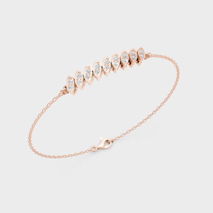 Rose Gold Luxury Round Diamond Bracelet 0.22 Ct Lab Grown Sophisticated Design
