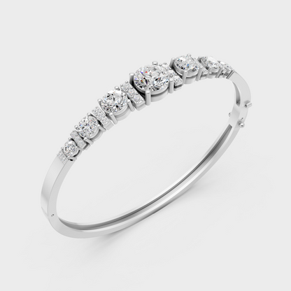 Platinum 950 Round Diamond Oval Bracelet 5.15 Ct Lab Grown Luxury Statement Piece