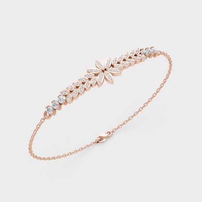 Rose Gold Luxury Round Diamond Bracelet 0.43 Ct Lab Grown Sophisticated Style