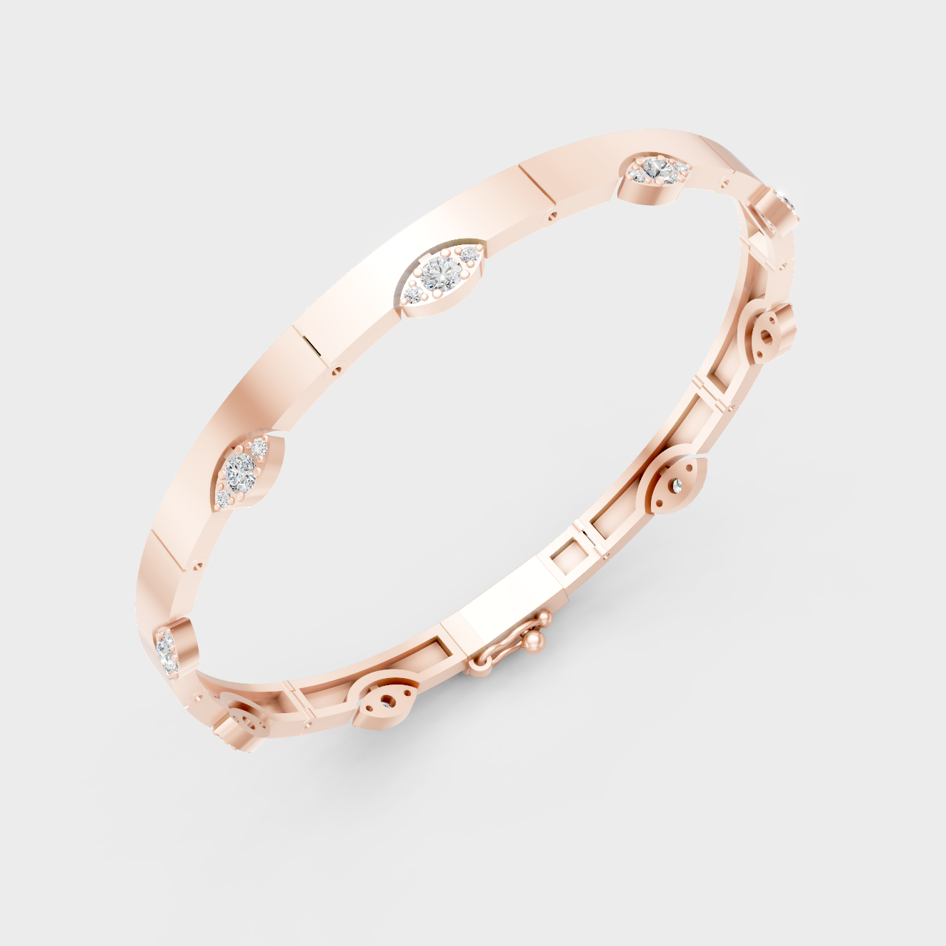 Rose Gold Luxury Round Diamond Bracelet 0.62 Ct Lab Grown Sophisticated Style