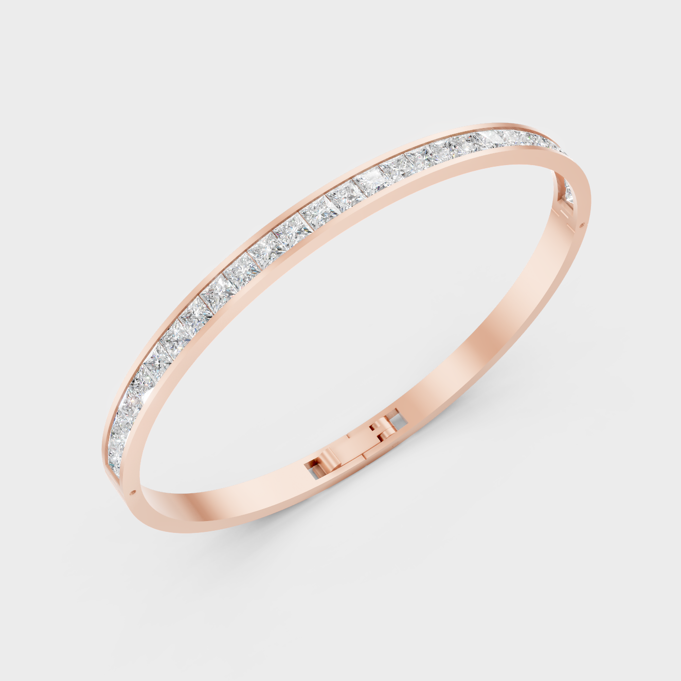 Rose Gold Princess Cut Diamond Oval Bracelet 3.81 Ct Ethical Lab Grown Jewelry