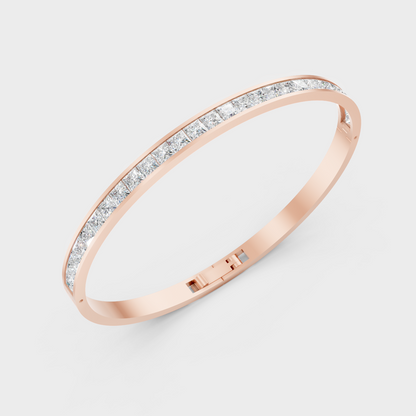 Rose Gold Princess Cut Diamond Oval Bracelet 3.81 Ct Ethical Lab Grown Jewelry