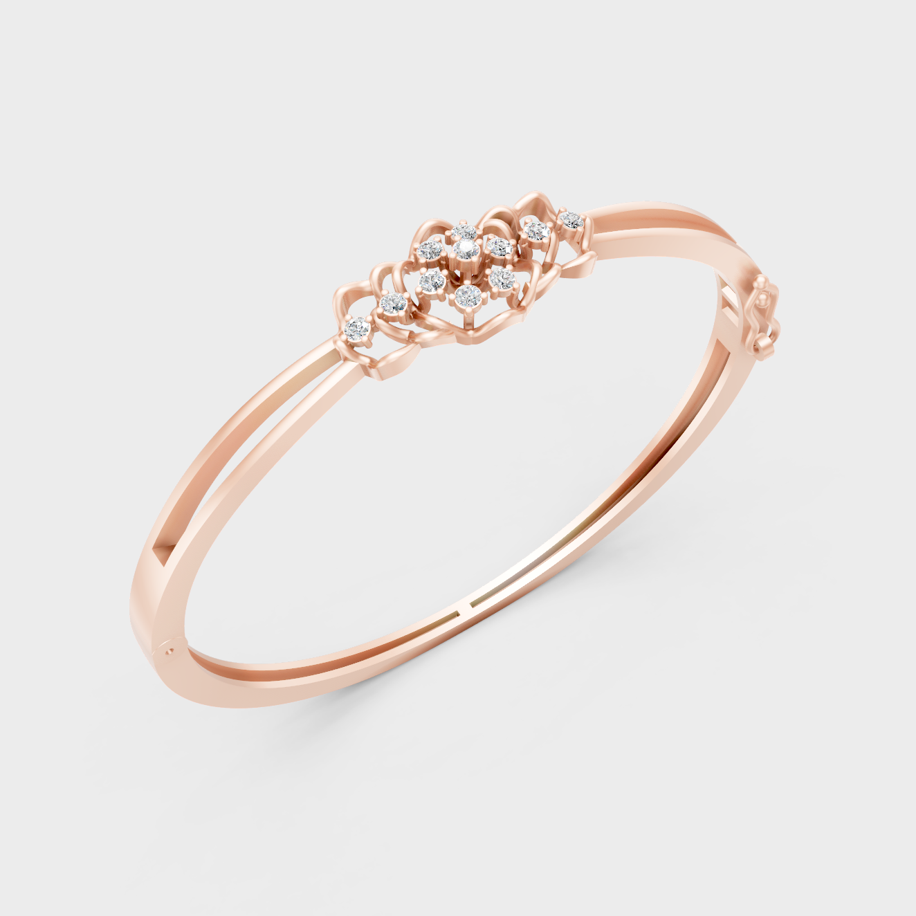 Rose Gold Round Diamond Oval Bracelet 0.32 Ct Ethical Lab Grown Elegant Design