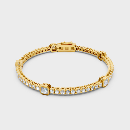 Premium Multi Shape Diamond Bracelet Yellow Gold