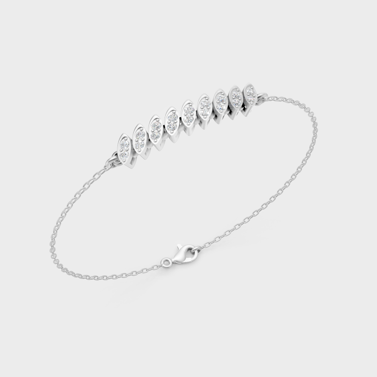 White Gold Round Diamond Bracelet 0.22 Ct Lab Grown Timeless Style