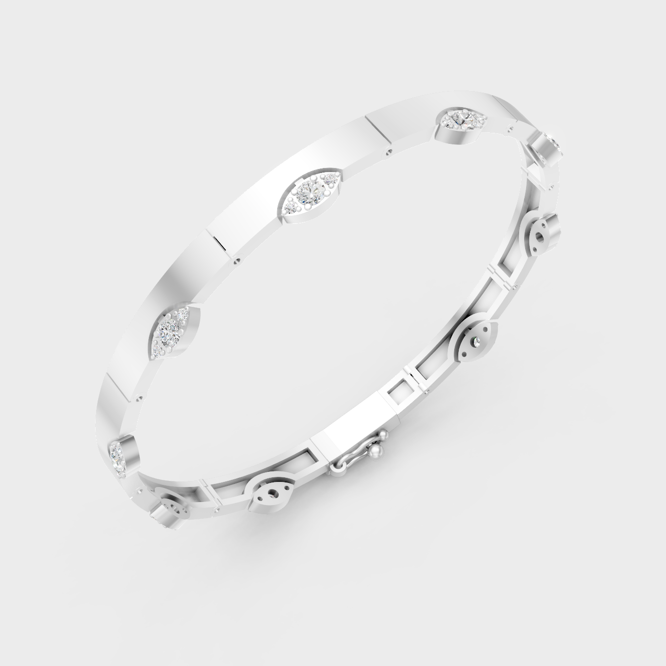 Platinum 950 Round Diamond Bracelet 0.62 Ct Refined Luxury Design