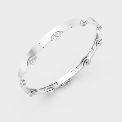 Platinum 950 Round Diamond Bracelet 0.62 Ct Refined Luxury Design