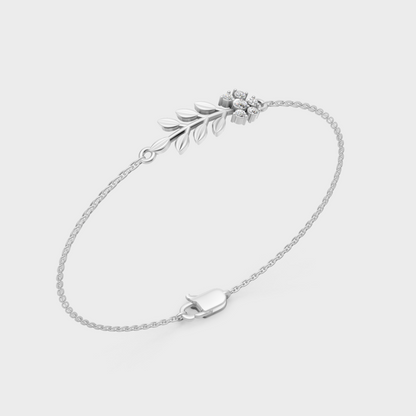 White Gold Round Diamond Bracelet 0.12 Ct Lab Grown Timeless Style