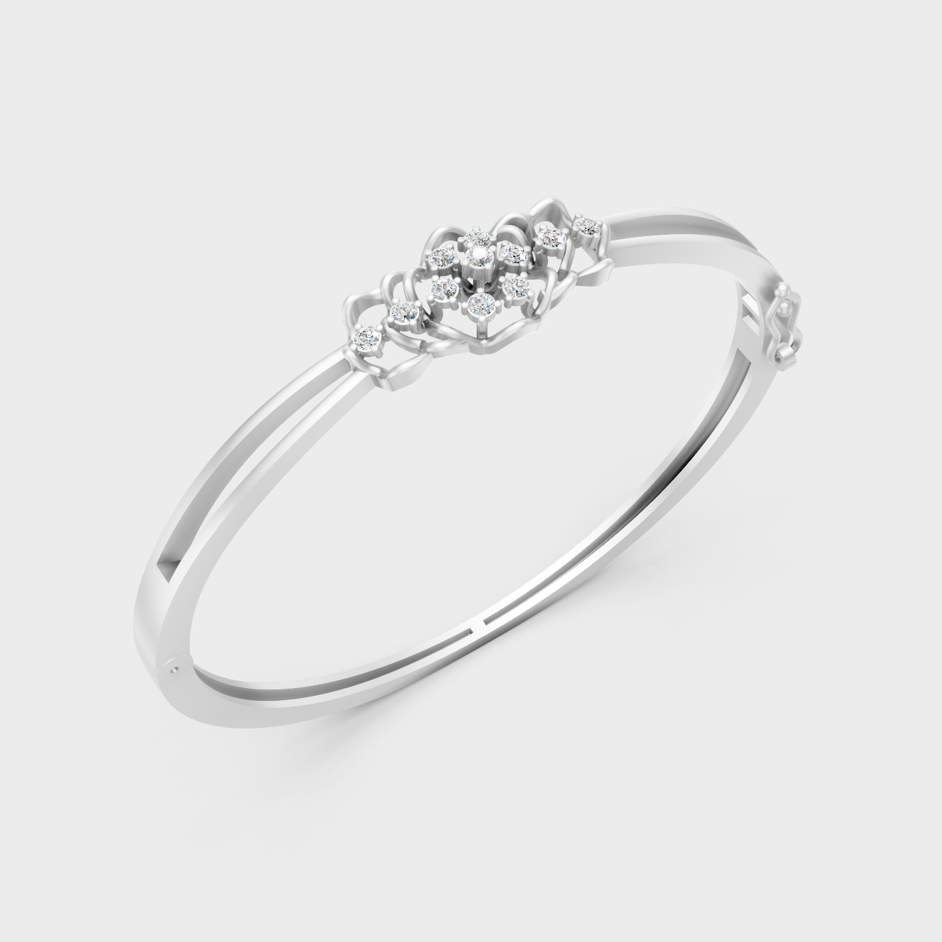 White Gold 0.32 Ct Lab Grown Round Diamond Oval Bracelet Certified Fine Jewelry