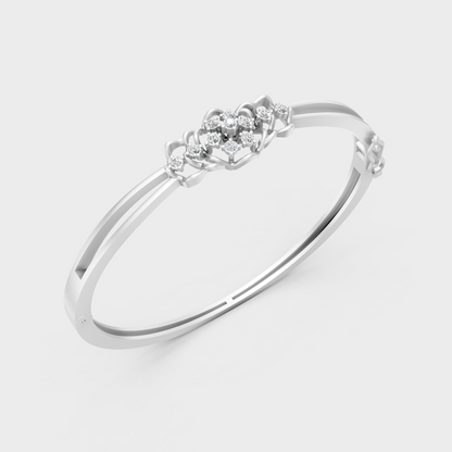 White Gold 0.32 Ct Lab Grown Round Diamond Oval Bracelet Certified Fine Jewelry