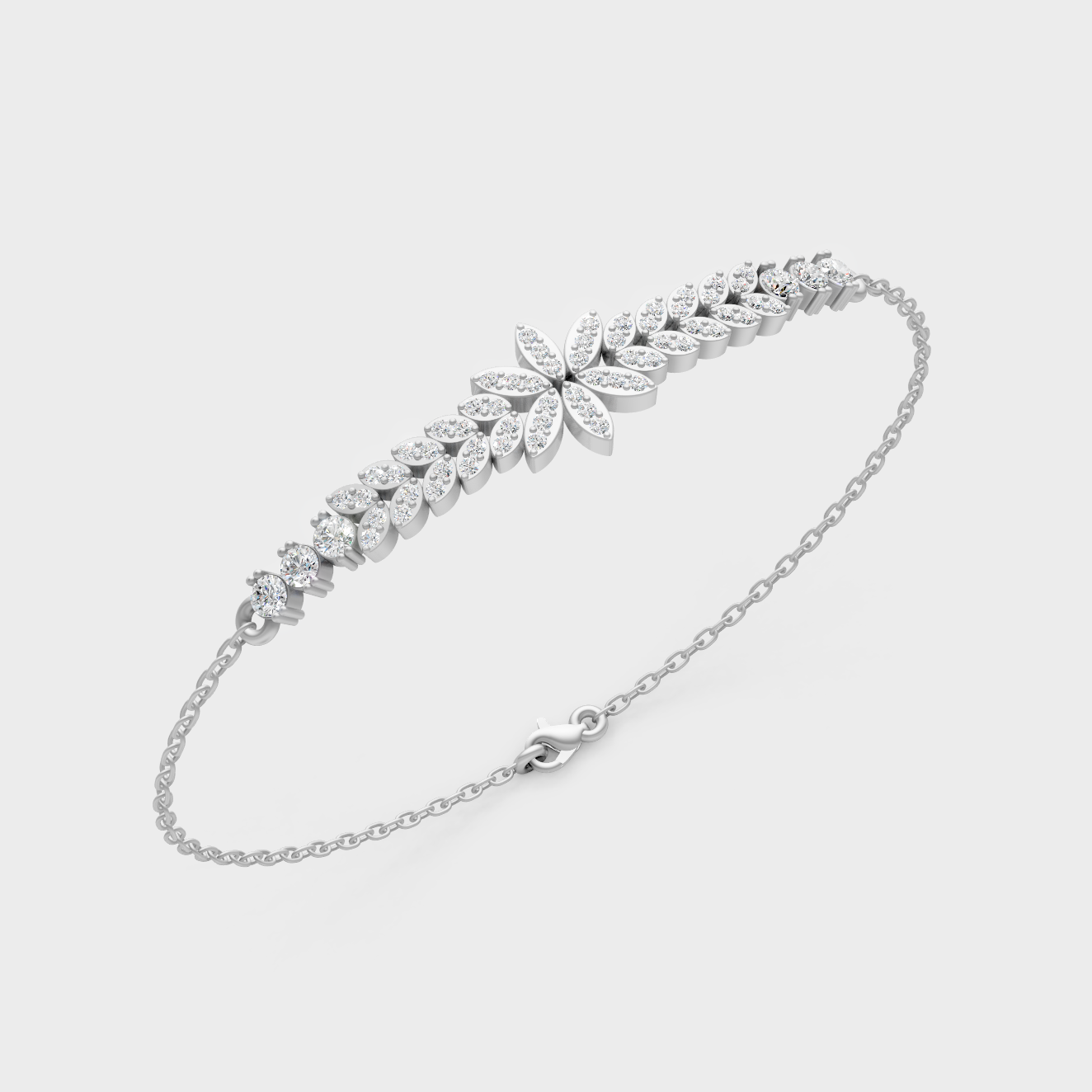 White Gold Round Diamond Bracelet 0.43 Ct Lab Grown Timeless Style