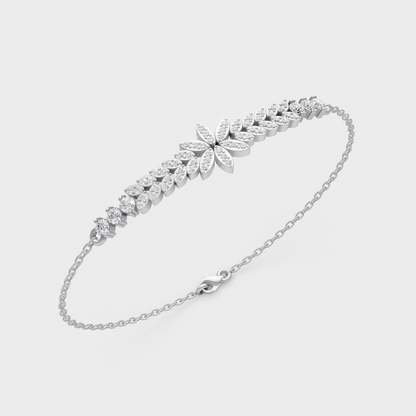 White Gold Round Diamond Bracelet 0.43 Ct Lab Grown Timeless Style