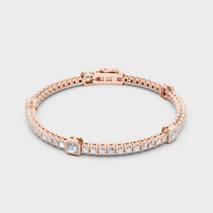 Premium Multi Shape Diamond Bracelet Rose Gold