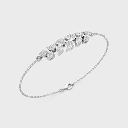 Platinum 950 Round Diamond Chain Bracelet 0.24 Ct Refined Minimal Luxury