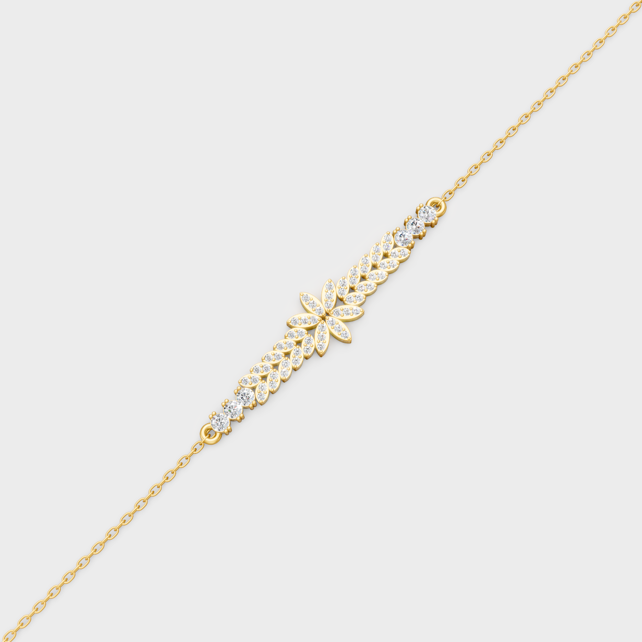 Yellow Gold Round Cut Diamond Bracelet 0.43 Ct Lab Created Brilliant Sparkle