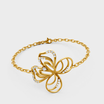 0.38 Ct Round Cut Lab Grown Diamond Bracelet In Yellow Gold Luxury Fine Jewelry