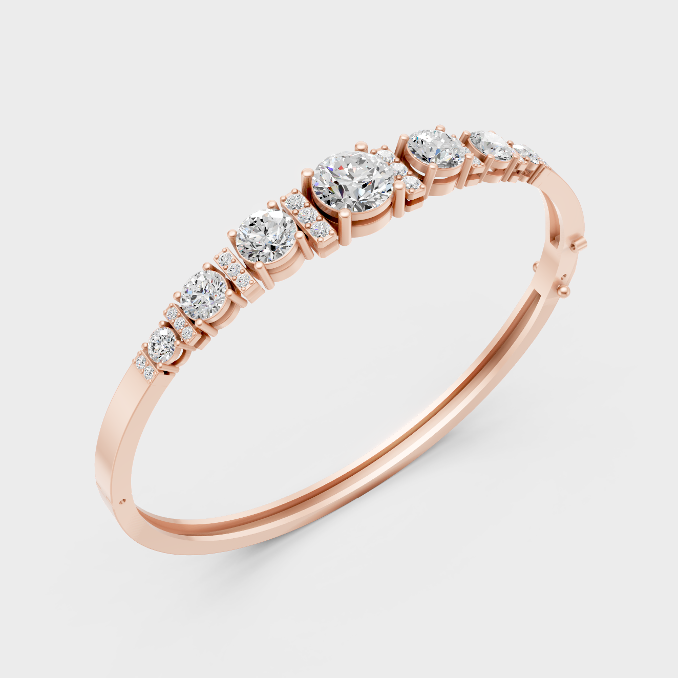 Rose Gold Round Diamond Oval Bracelet 5.15 Ct Ethical Lab Grown Luxury Jewelry