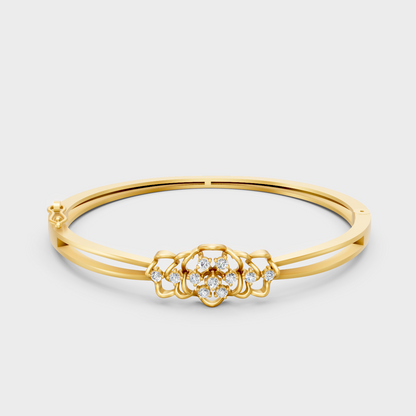 0.32 Ct Round Cut Lab Grown Diamond Oval Bracelet In Yellow Gold Elegant Luxury Jewelry