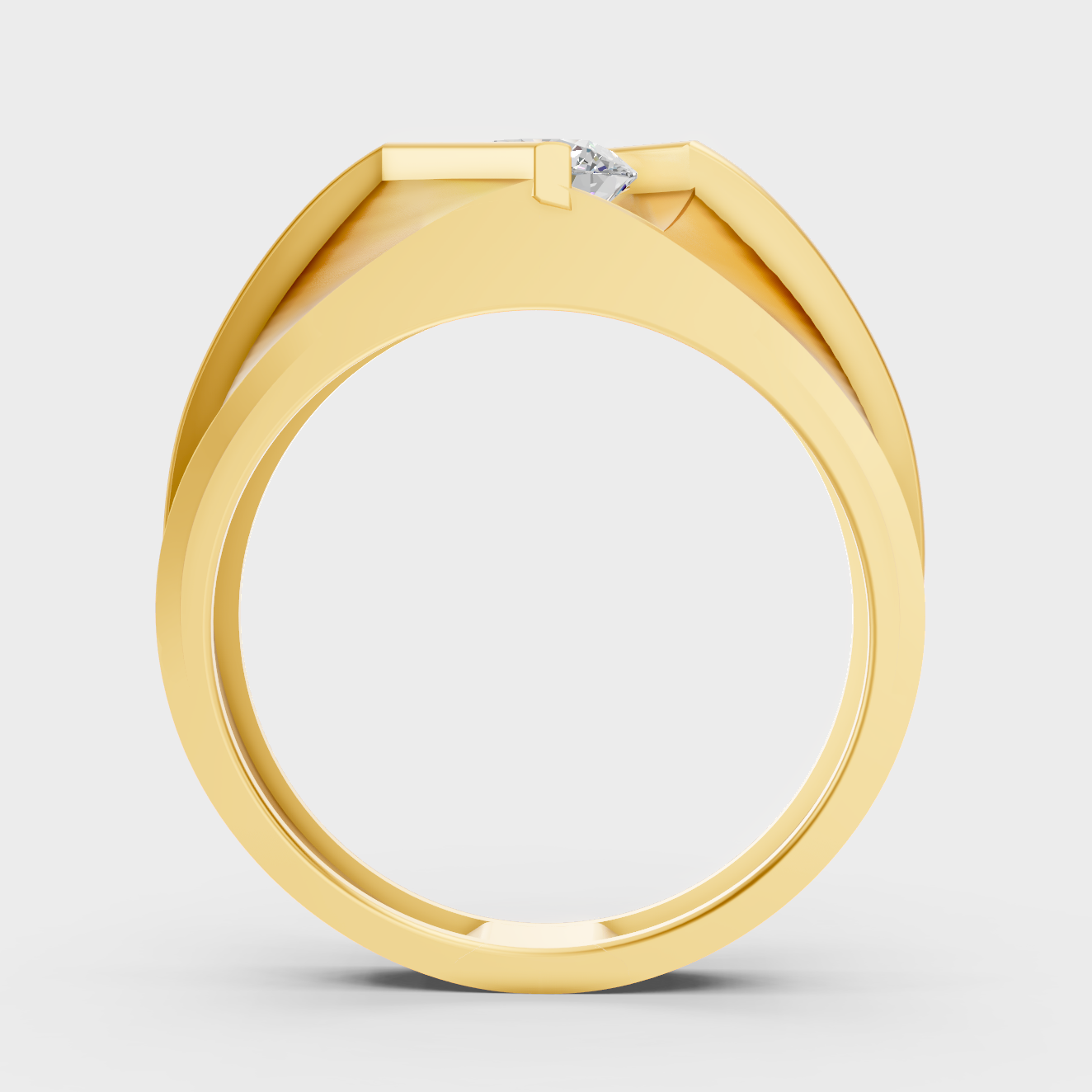 Yellow Gold Mens Diamond Ring For Wedding And Anniversary