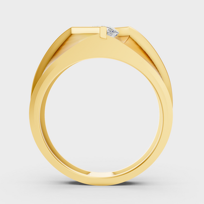 Yellow Gold Mens Diamond Ring For Wedding And Anniversary