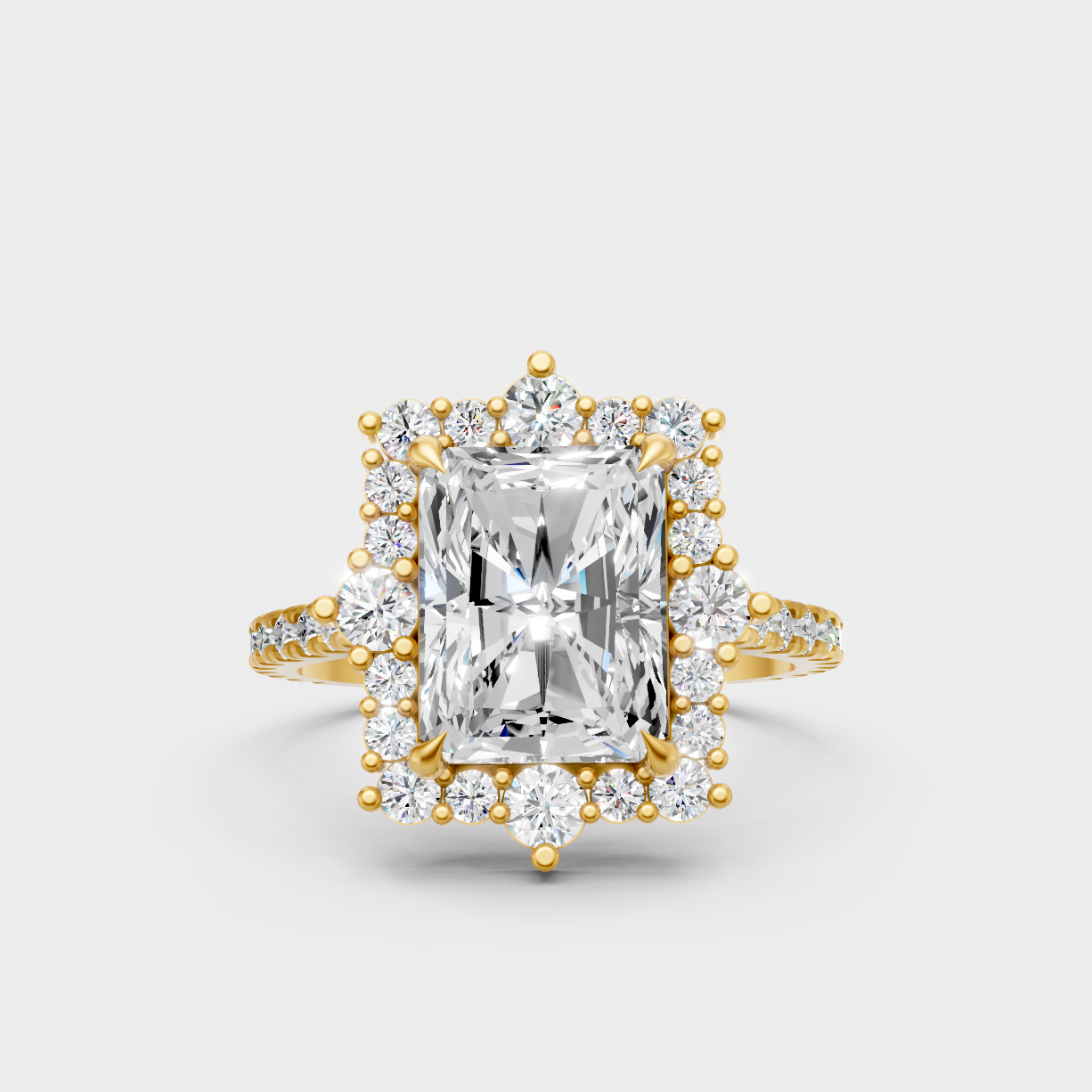 Certified 3.79 Carat Radiant-Cut Lab-Grown Diamond Ring In 18K Yellow Gold