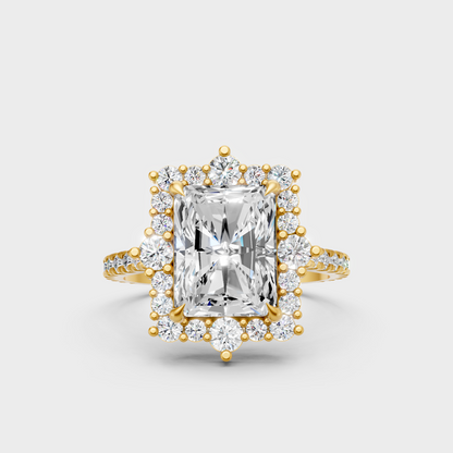 Certified 3.79 Carat Radiant-Cut Lab-Grown Diamond Ring In 18K Yellow Gold