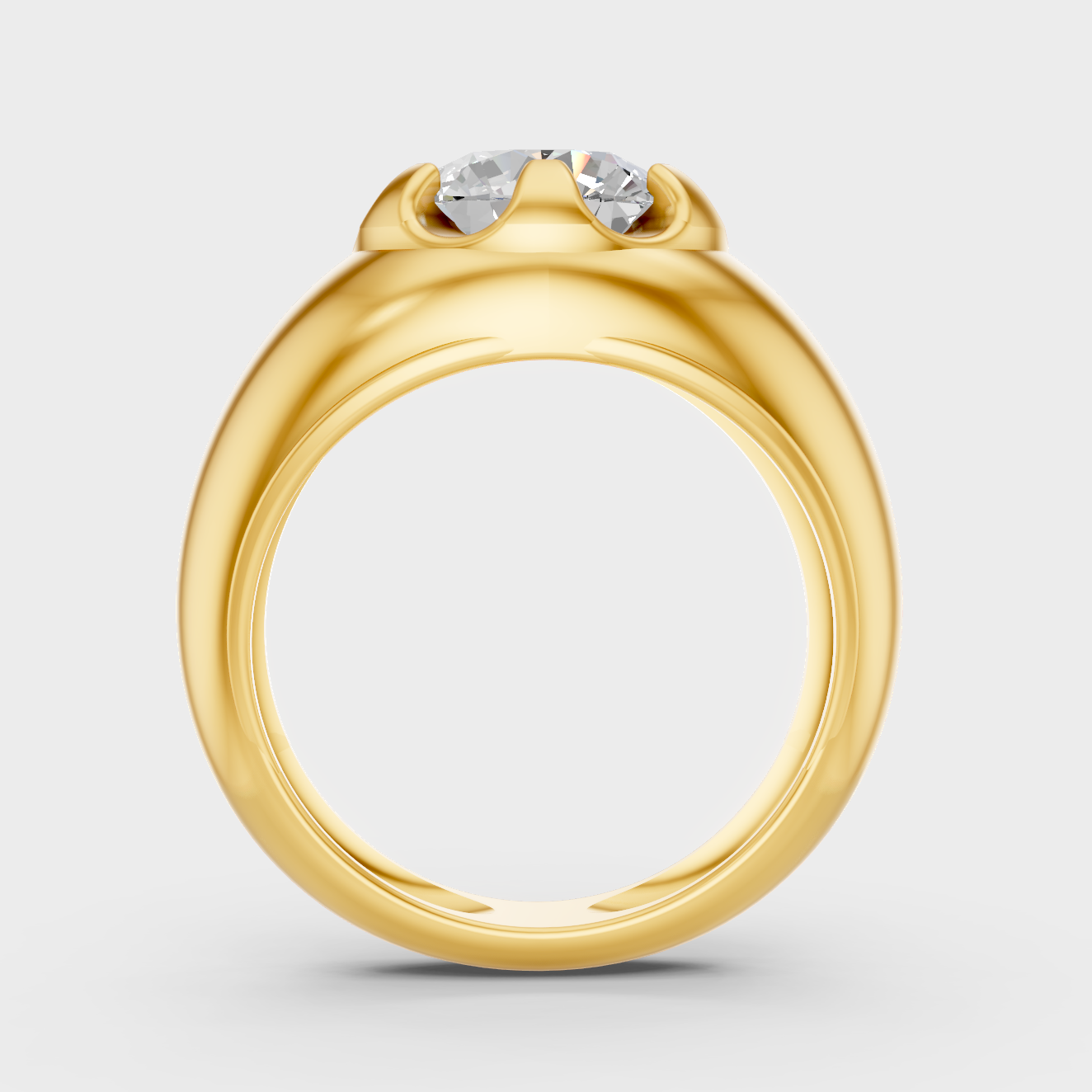 Yellow Gold Mens Diamond Ring For Bold Luxury Style
