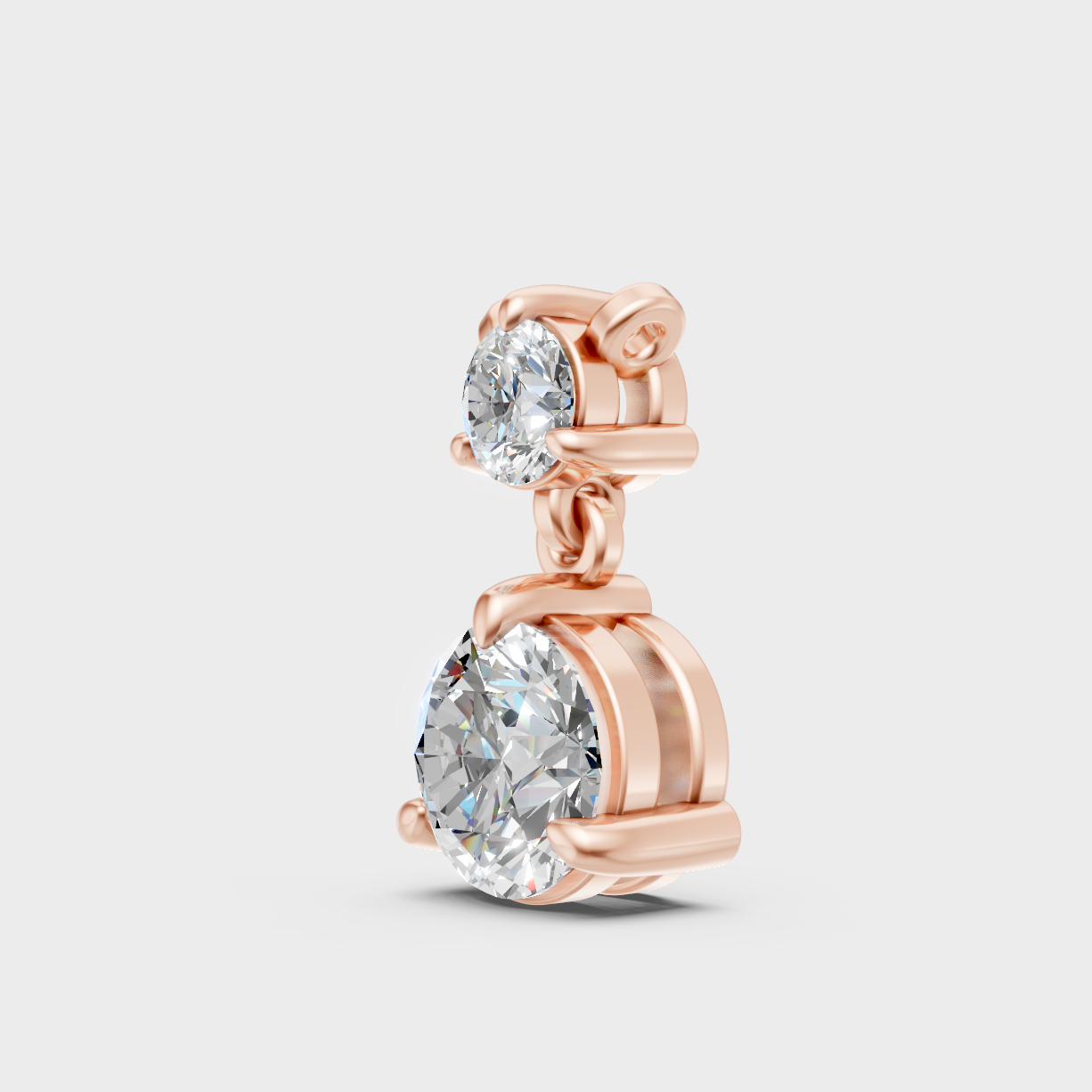 Elegant Round Cut Diamond Pendant 0.61 Ct Rose Gold