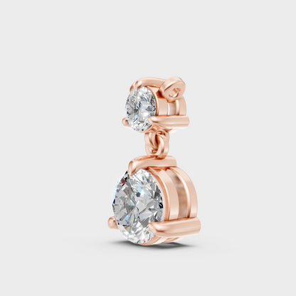 Elegant Round Cut Diamond Pendant 0.61 Ct Rose Gold