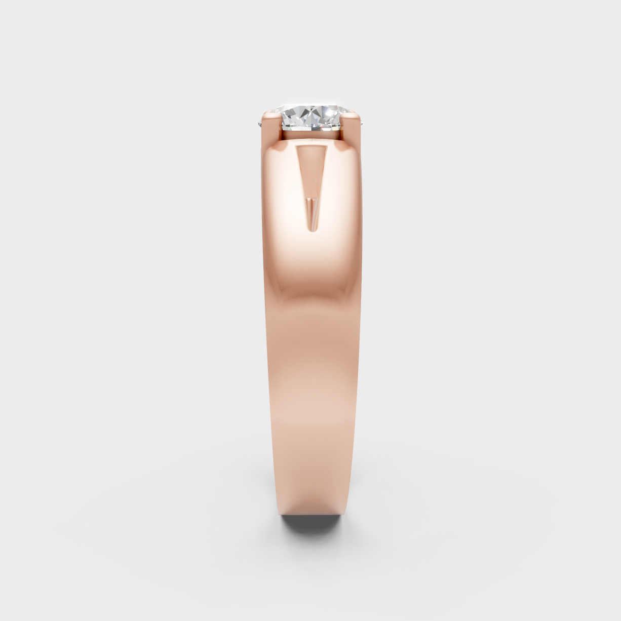 High-Polish Rose Gold 1.15 Carat Round Lab Diamond Ring For Maximum Sparkle