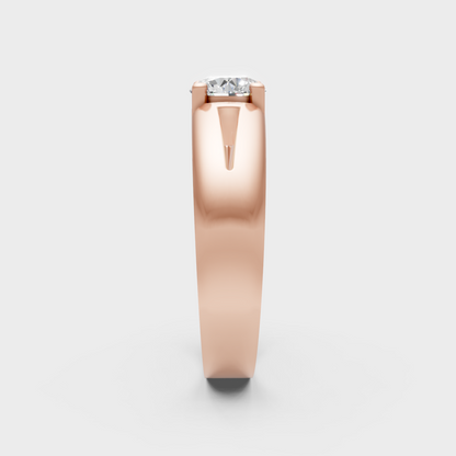 High-Polish Rose Gold 1.15 Carat Round Lab Diamond Ring For Maximum Sparkle