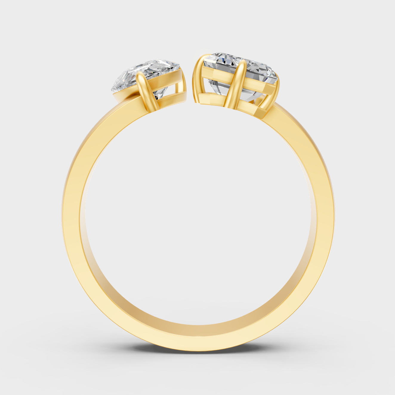 Emerald Pear Statement Ring In Yellow Gold Luxury Jewelry