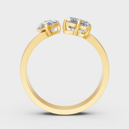 Emerald Pear Statement Ring In Yellow Gold Luxury Jewelry