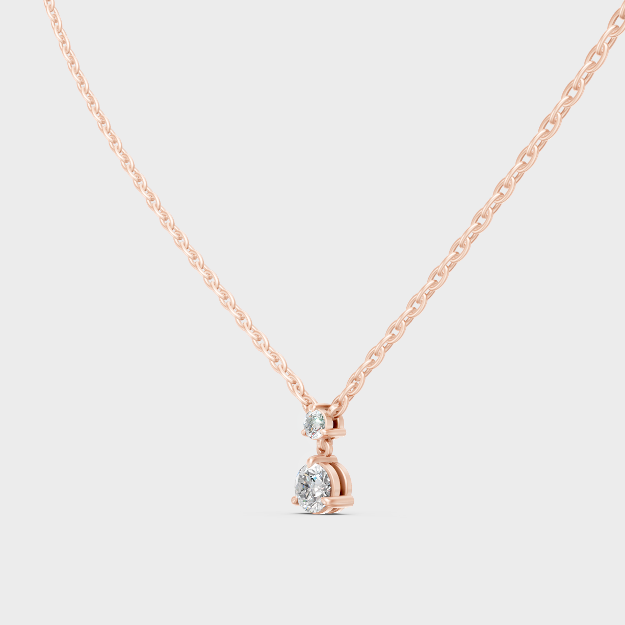 Luxury 0.61 Ct Round Lab-Grown Diamond Pendant Rose Gold