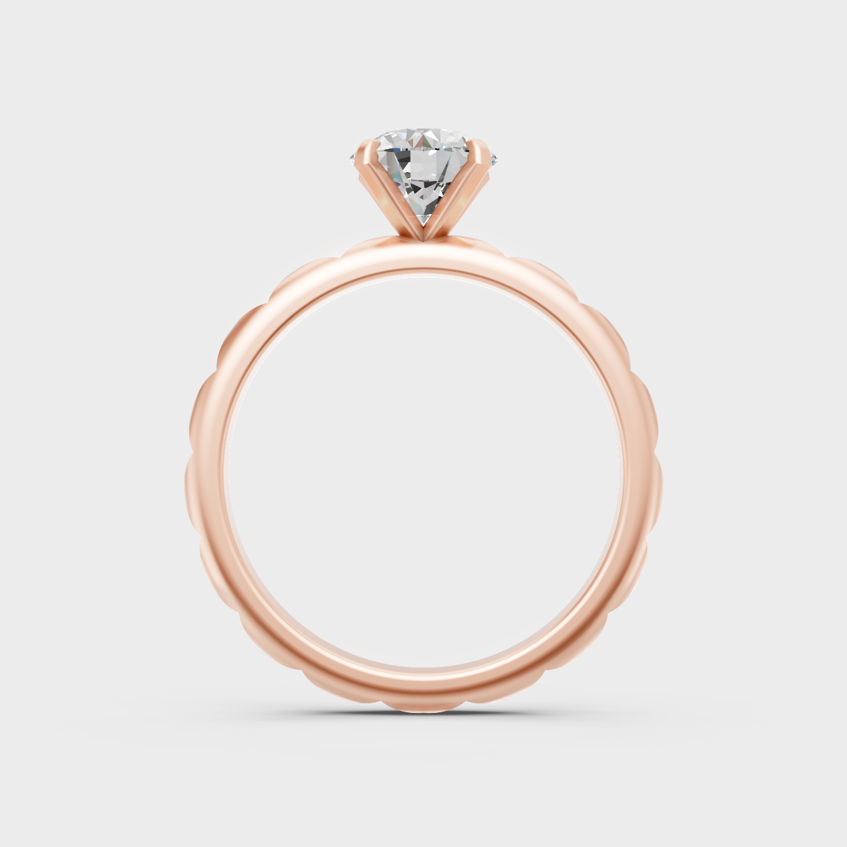Blush Rose Gold Ring With Hallmarked Round Lab-Grown Diamond Solitaire