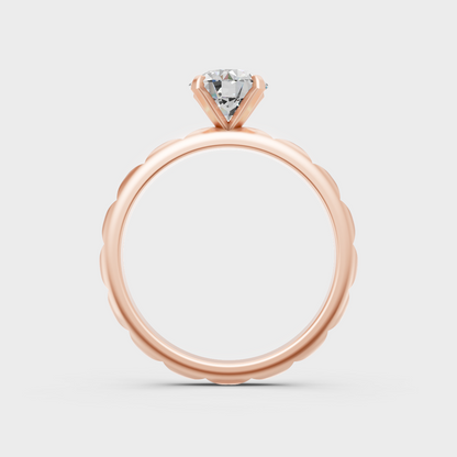 Blush Rose Gold Ring With Hallmarked Round Lab-Grown Diamond Solitaire