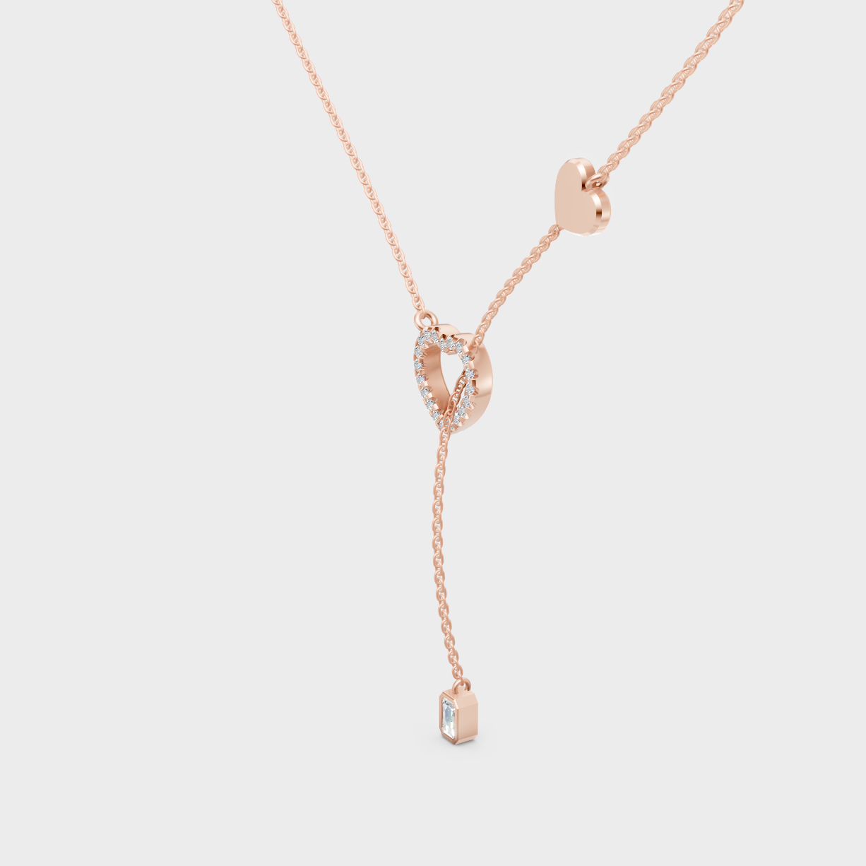 Rose Gold Emerald And Round-Cut Lab-Grown Diamond Pendant For Modern Ethical Luxury