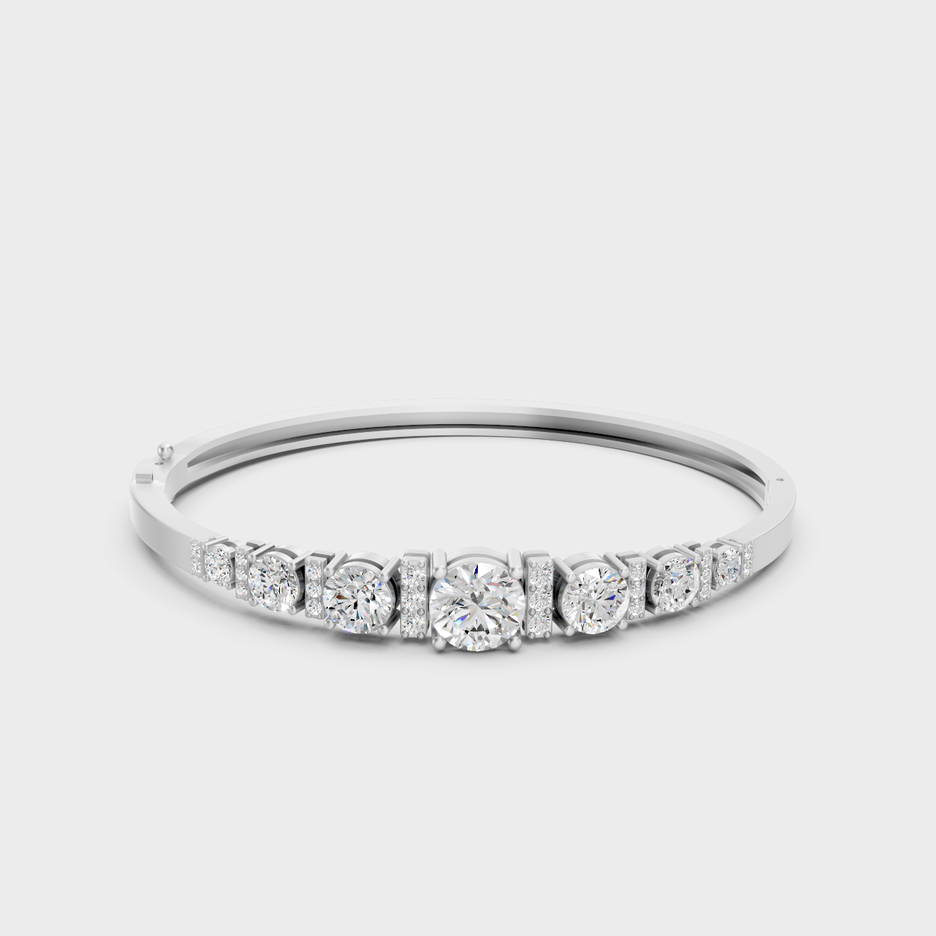 White Gold 5.15 Ct Lab Grown Round Diamond Oval Bracelet Certified Fine Jewelry
