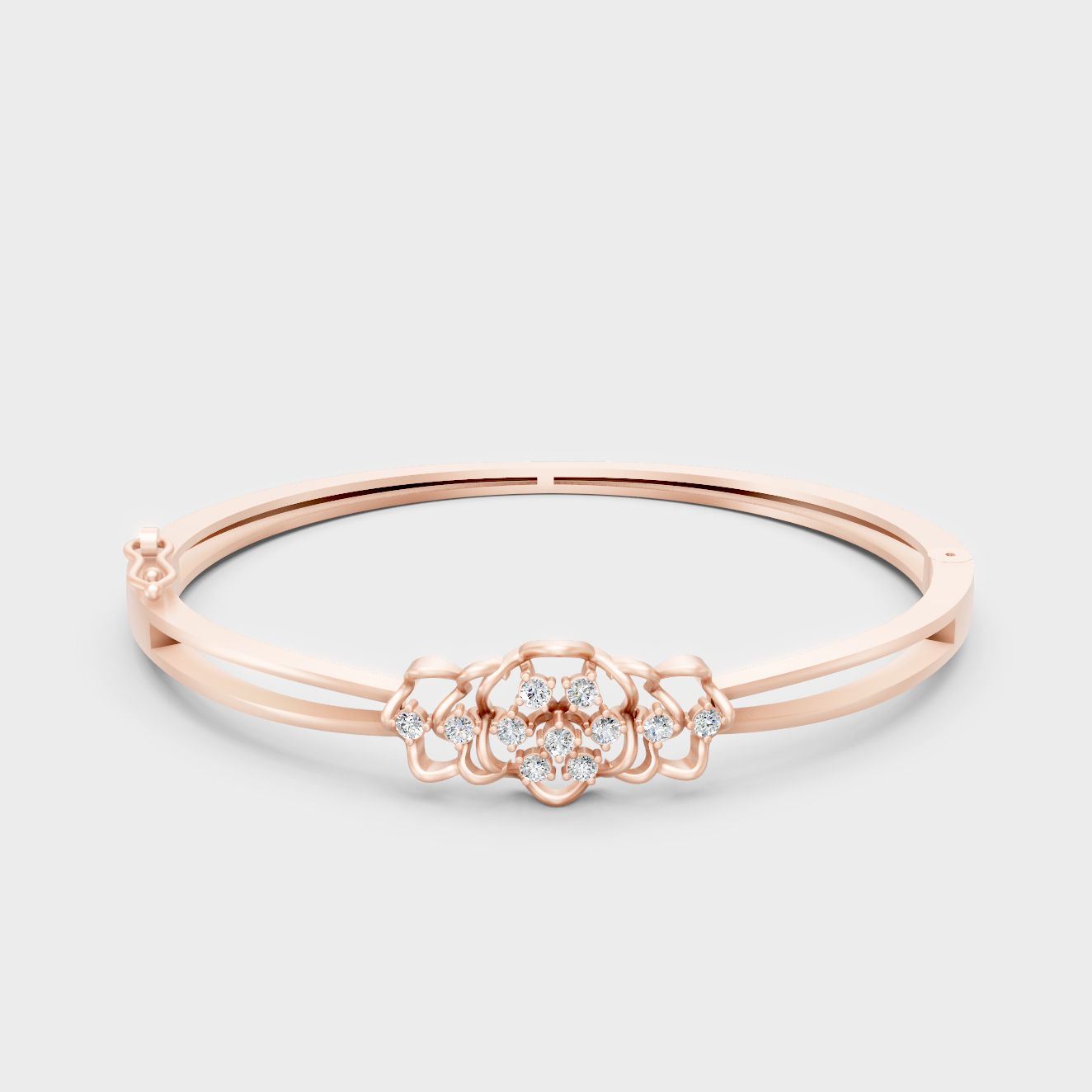 Premium Round Diamond Oval Bracelet 0.32 Ct Lab Grown In Rose Gold Modern Style