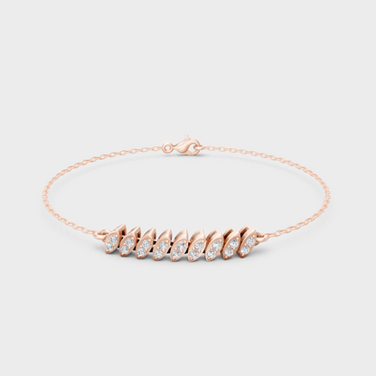 Premium Round Diamond Bracelet 0.22 Ct Lab Grown In Rose Gold Modern Luxury Style