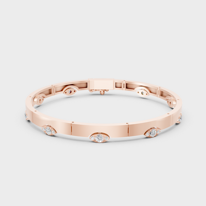 Elegant Round Diamond Bracelet 0.62 Ct Lab Grown In Rose Gold Premium Design