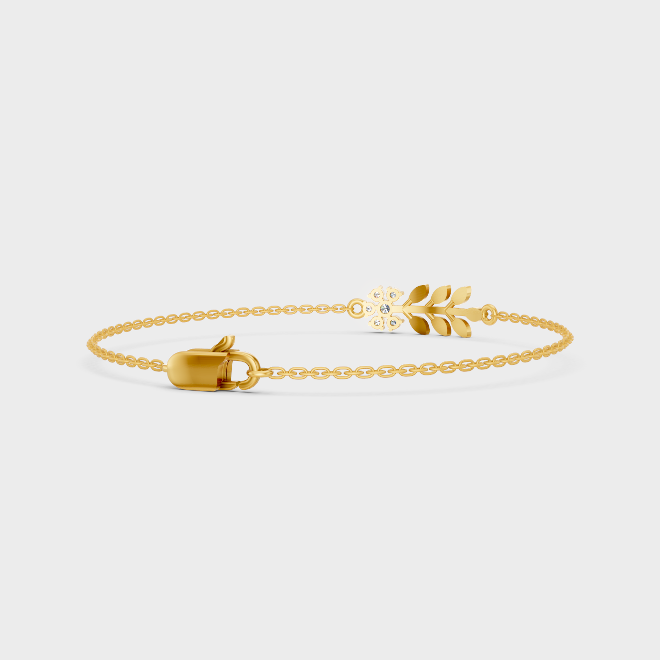 Elegant Yellow Gold Round Diamond Bracelet 0.12 Ct Lab Created Daily Wear