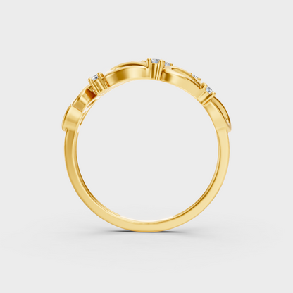 Yellow Gold Round Diamond Engagement Ring For A Minimalist And Ethical Style
